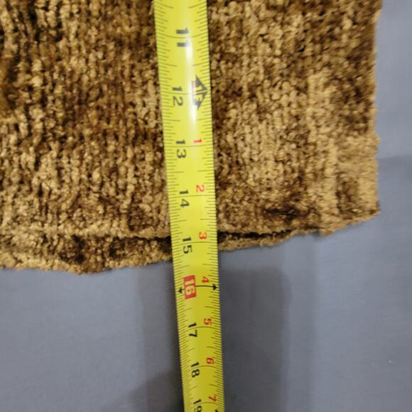 Jamie Scott Brown Chenille Sweater V Neck Plush Vintage 90s L - Picture 5 of 8